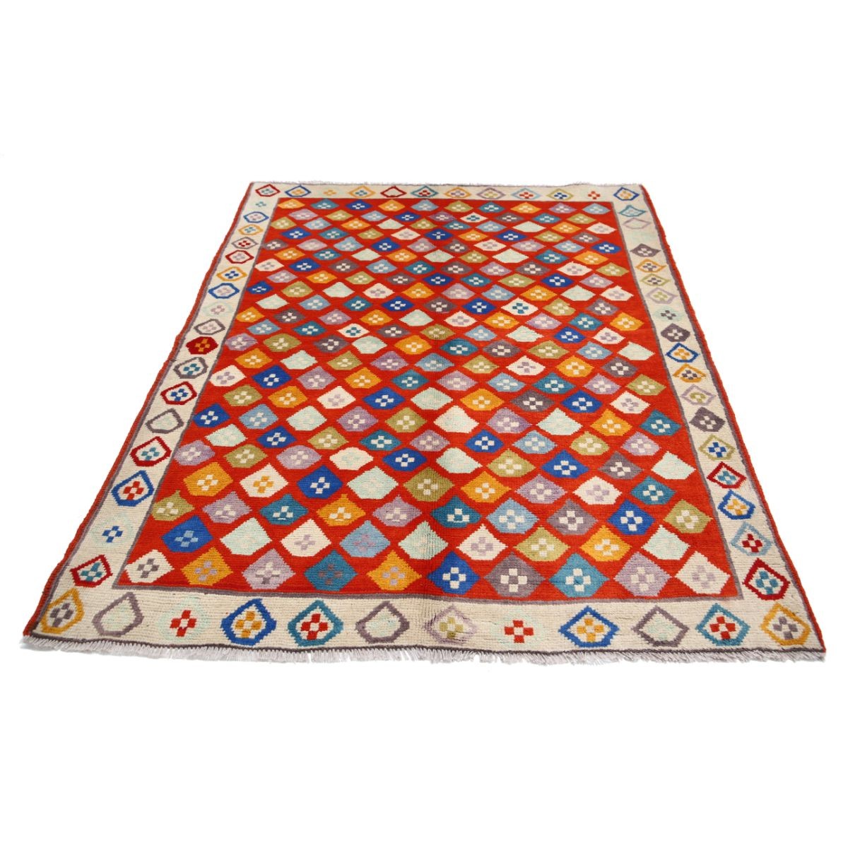 Revival 5x6 Handmade Double Knotted Washable Wool Rug - Colorful