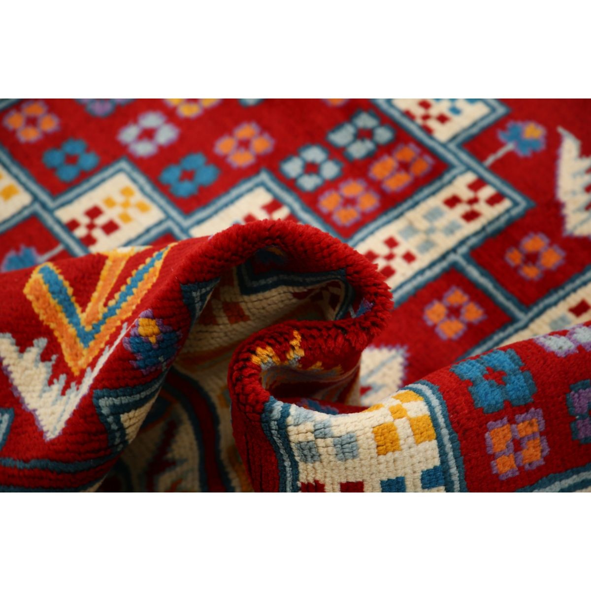 Revival 5x6 Handmade Double Knotted Washable Wool Rug - Colorful