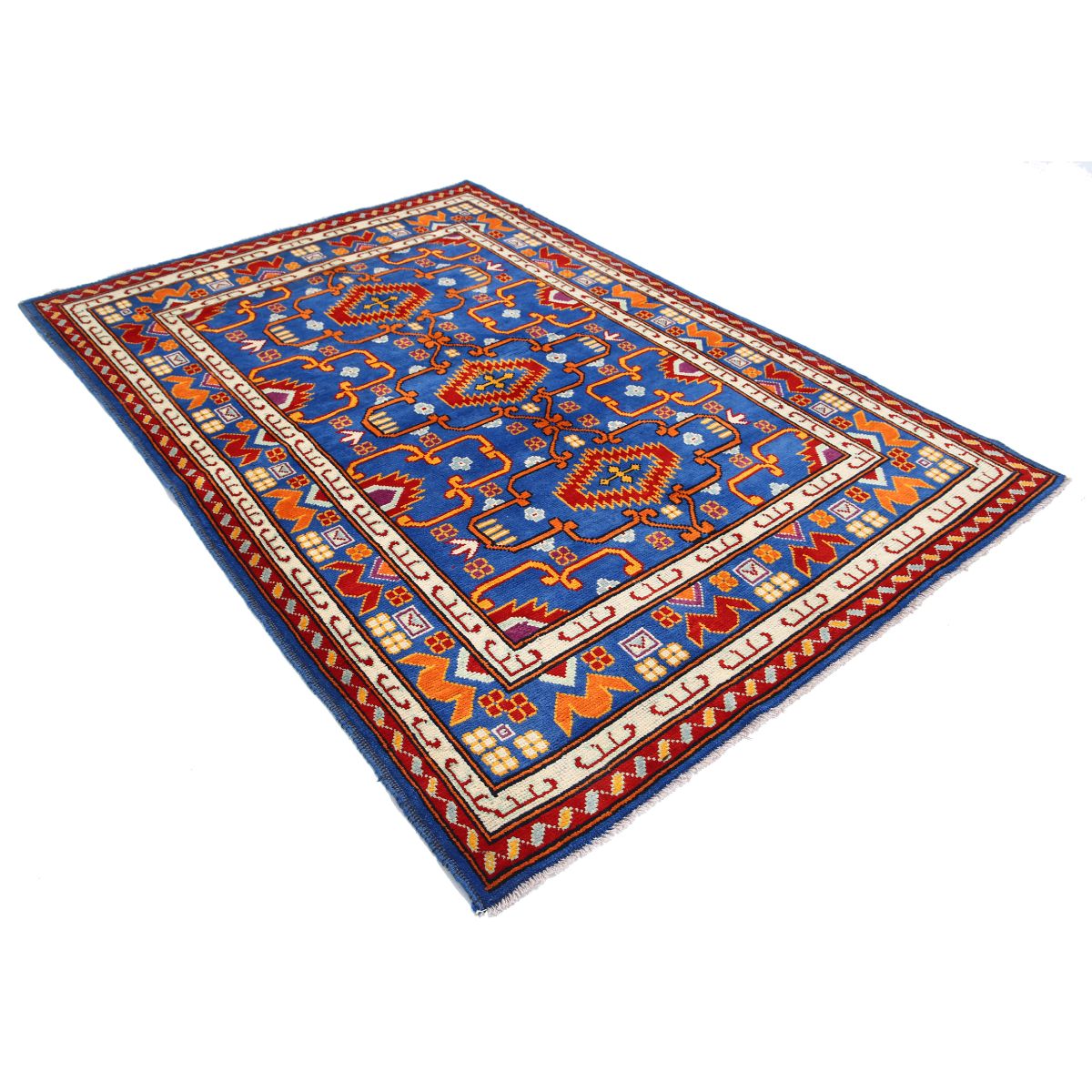 Revival 6x8 Handmade Double Knotted Washable Wool Rug - Colorful
