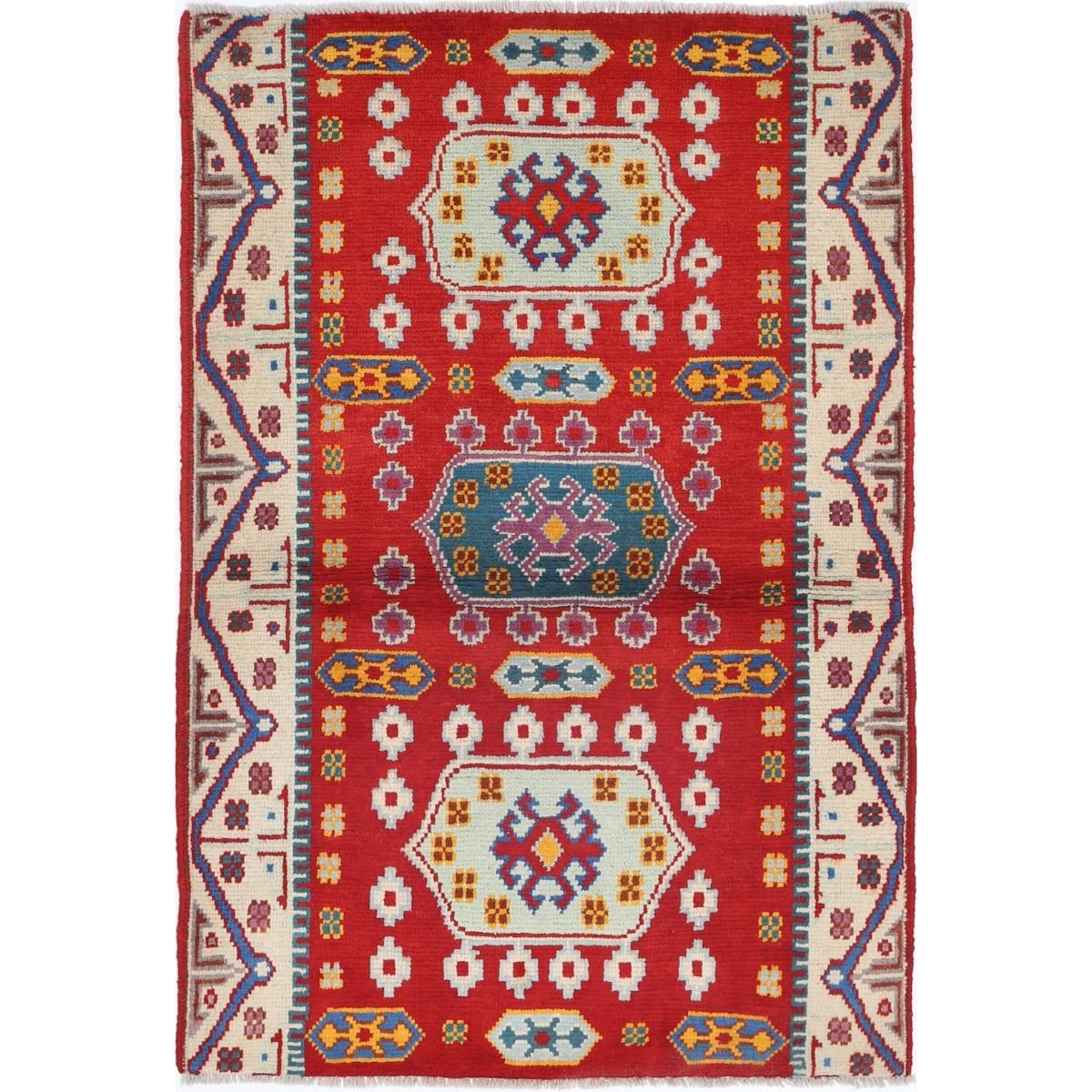 Revival 3x5 Handmade Double Knotted Washable Wool Rug - Colorful