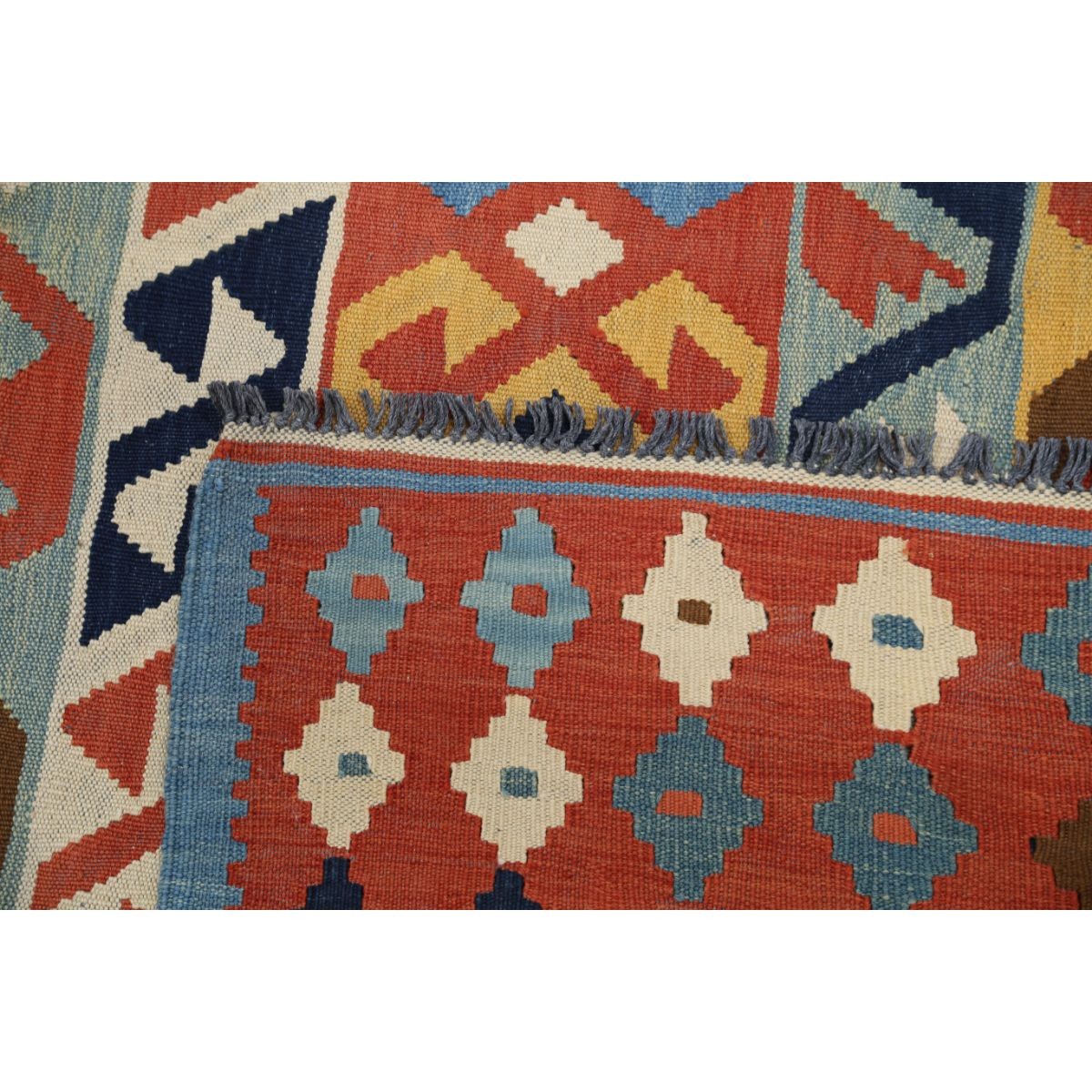 Kafkaas 6x8 Hand Woven Washable Wool Rug - Colorful
