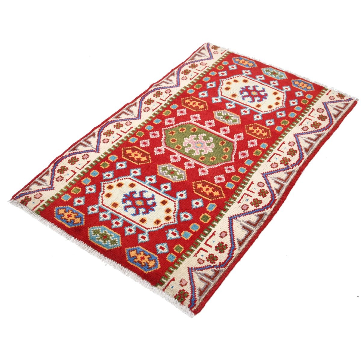 Revival 3x4 Handmade Double Knotted Washable Wool Rug - Colorful