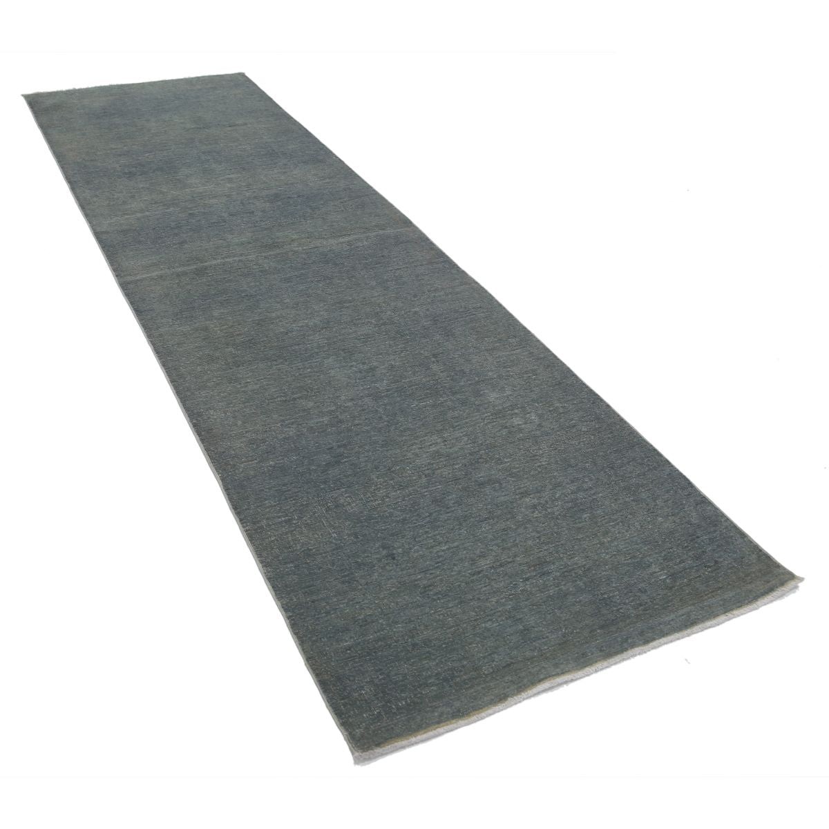 Fine 3x11 Handmade Double Knotted Washable Wool Runner - Monochormatic