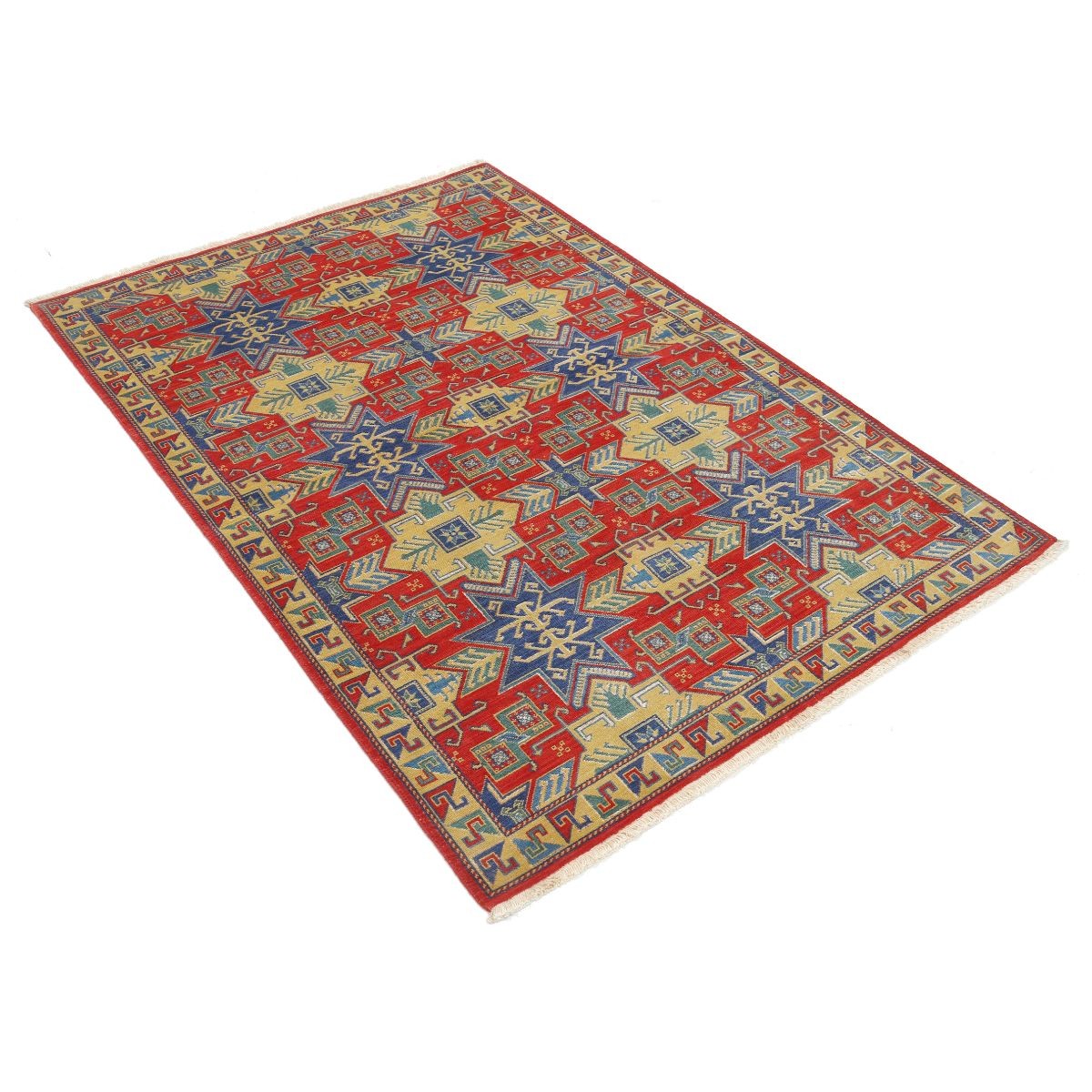 Gulshan 4x6 Machine-Made Washable Wool Rug - Colorful