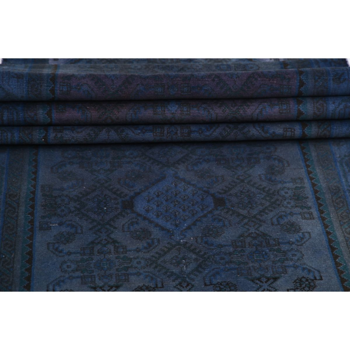 Overdye 3x14 Handmade Double Knotted Washable Wool Runner - Monochormatic