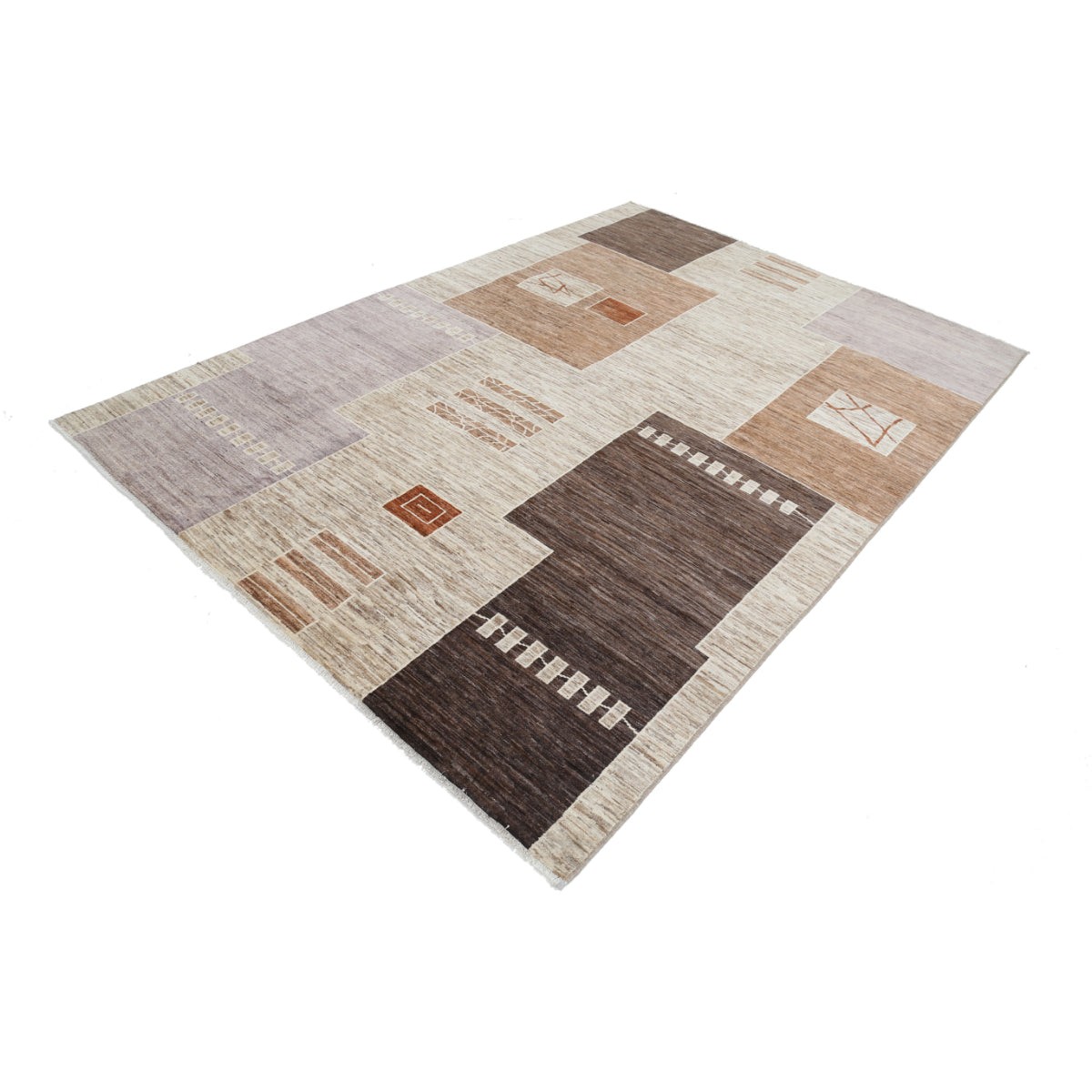 Modcar 7x9 Handmade Double Knotted Washable Wool Rug - Colorful