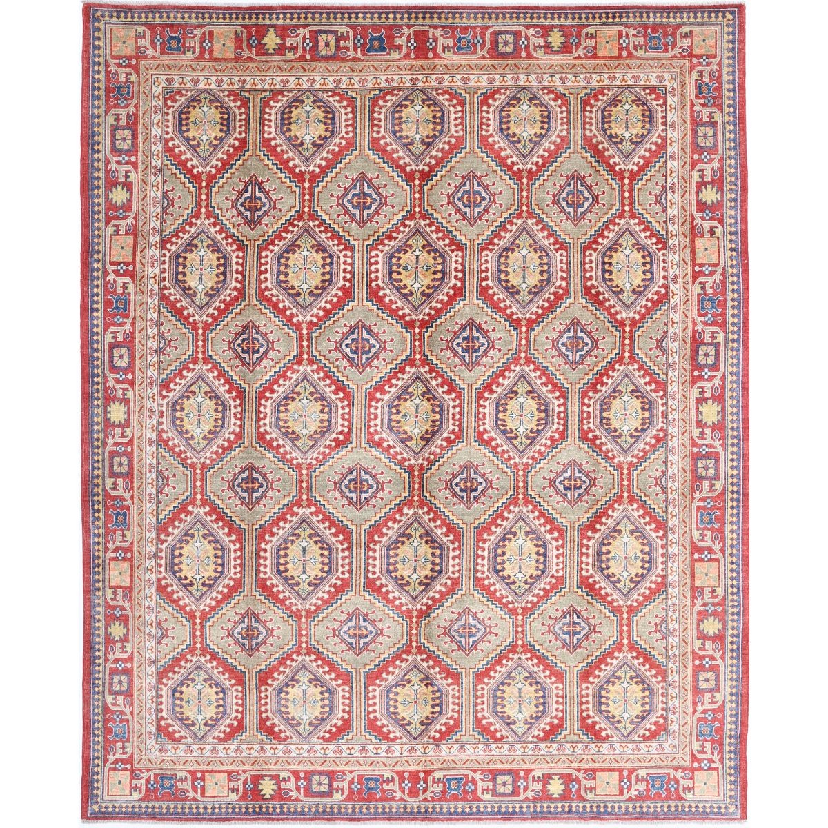 Revival 8x10 Handmade Double Knotted Washable Wool Rug - Colorful