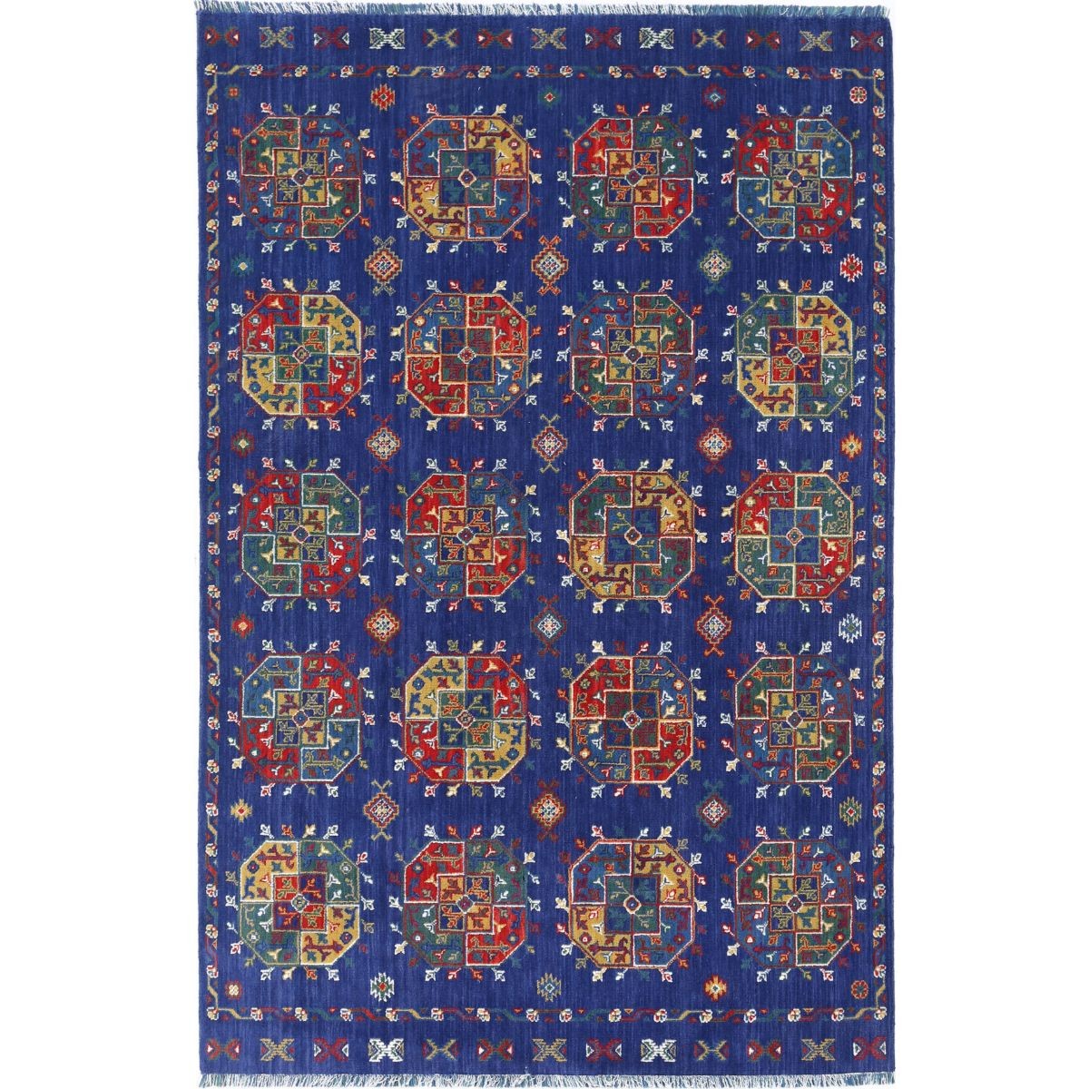 Gulshan-3'10" 4x6 Powered-Loomed Washable Wool Rug - Colorful