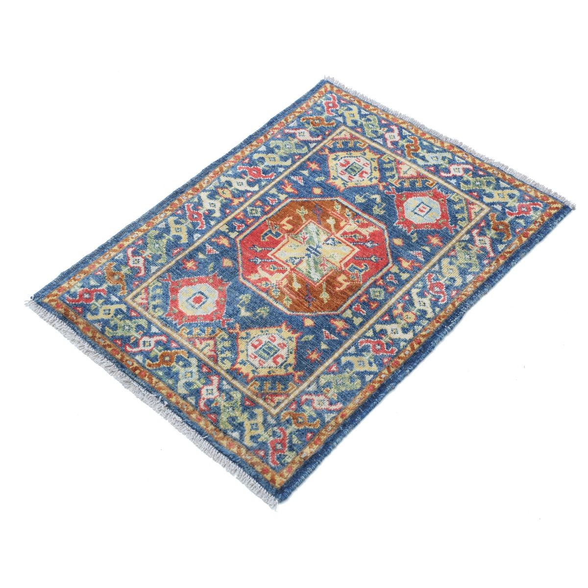 Revival 2x3 Handmade Double Knotted Washable Wool Rug - Colorful