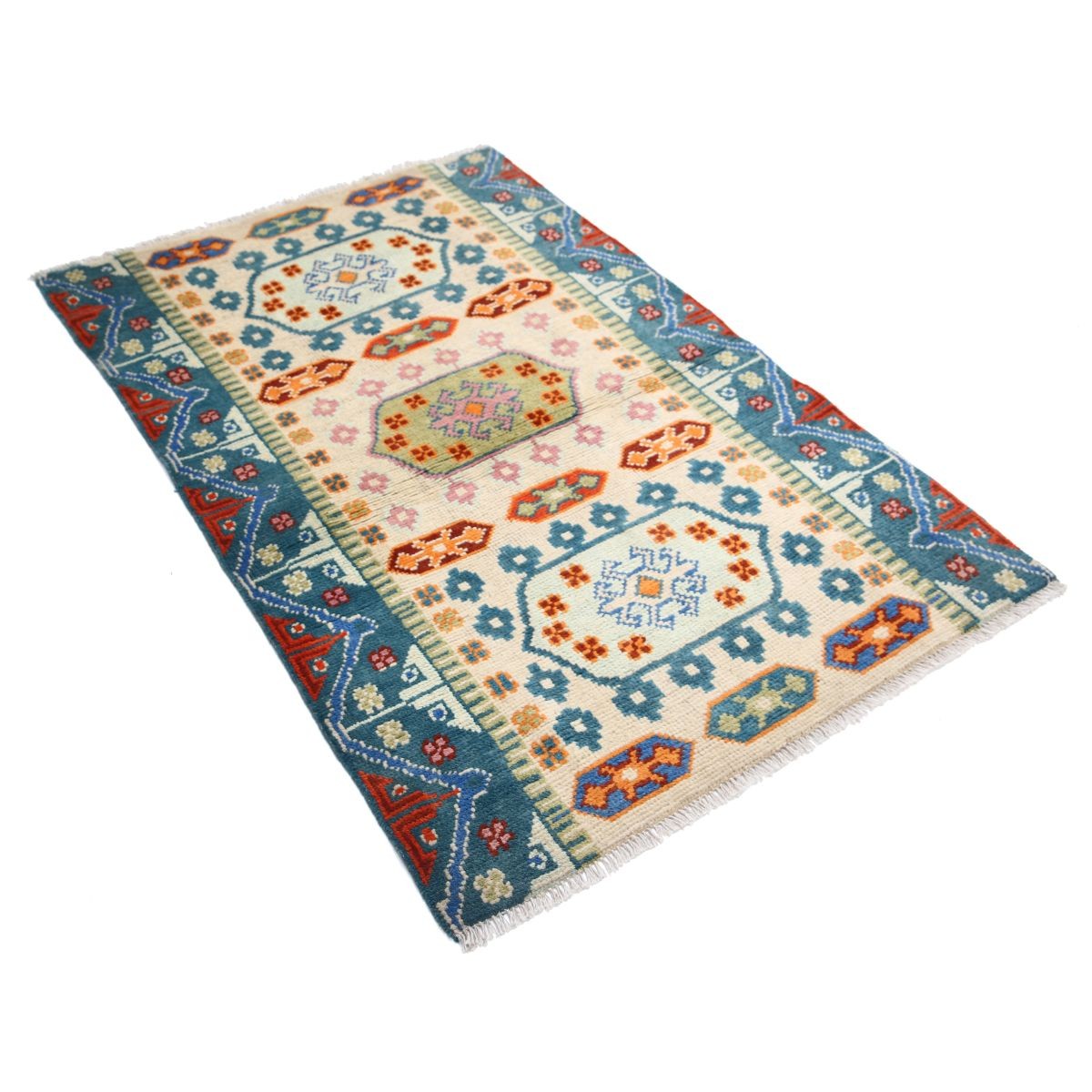 Revival 3x5 Handmade Double Knotted Washable Wool Rug - Colorful