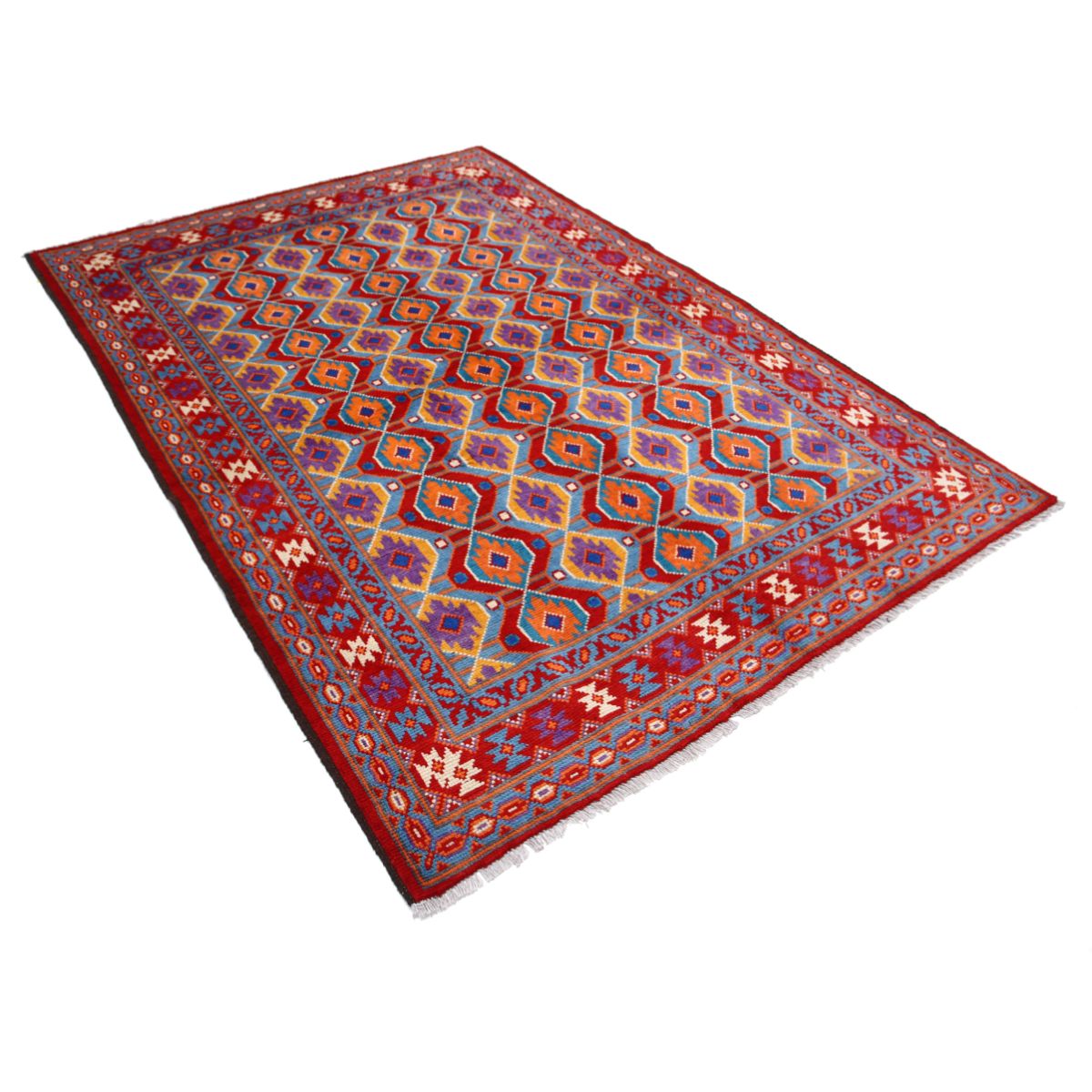 Revival 6x8 Handmade Double Knotted Washable Wool Rug - Colorful