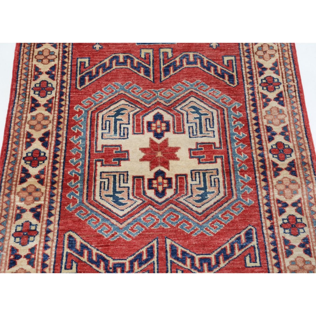Kazak 3x4 Handmade Double Knotted Washable Wool Rug - Colorful