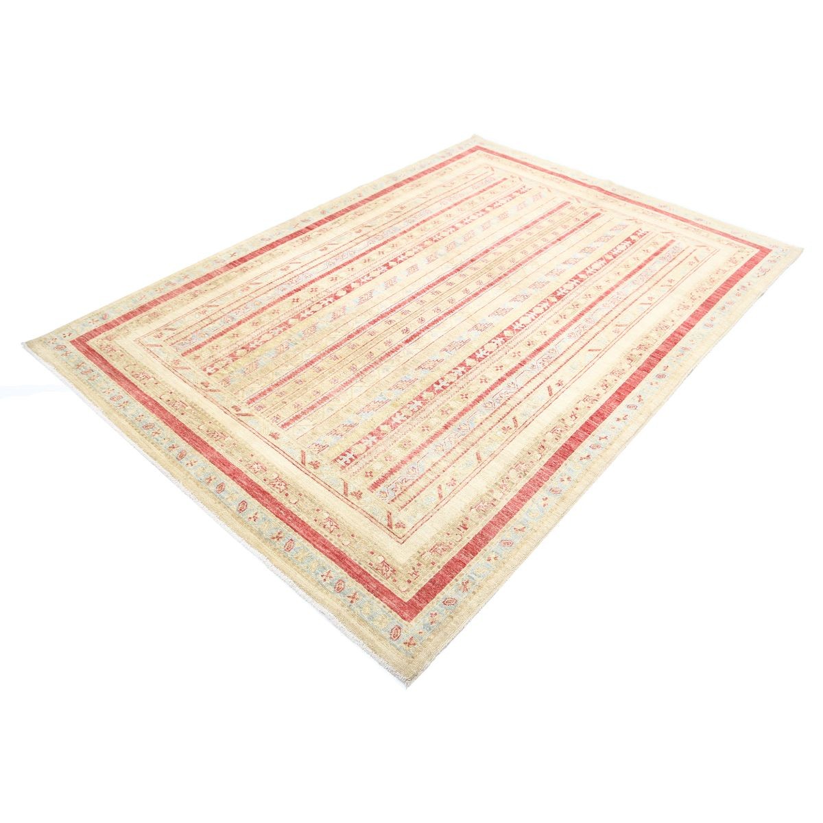 Shaal 6x8 Handmade Double Knotted Washable Wool Rug - Colorful