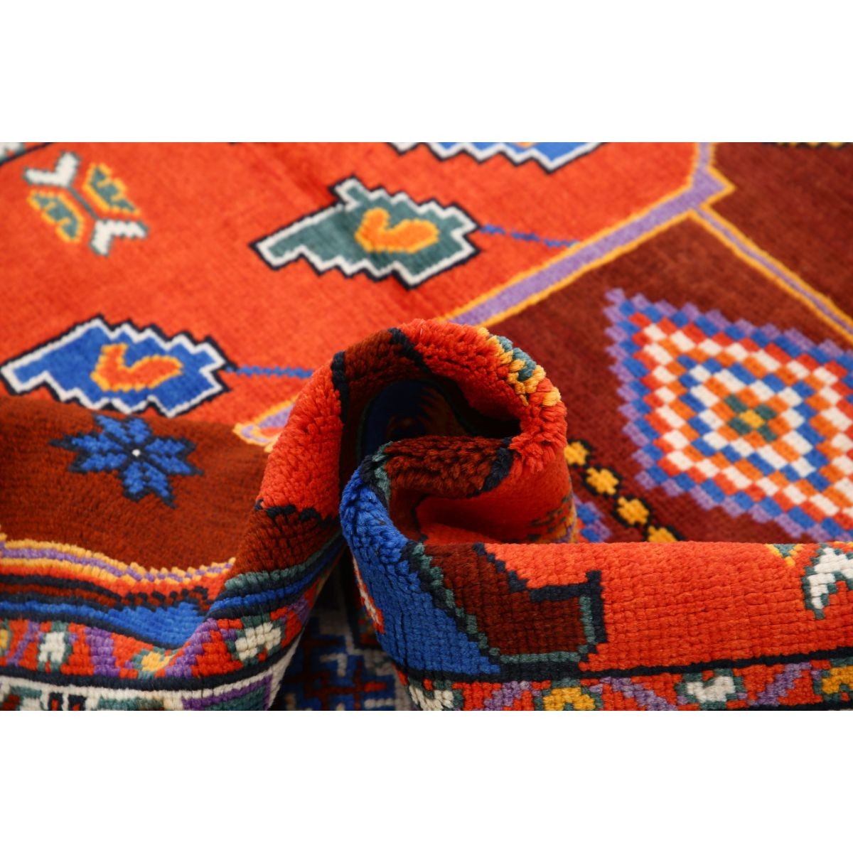 Revival 5x6 Handmade Double Knotted Washable Wool Rug - Colorful