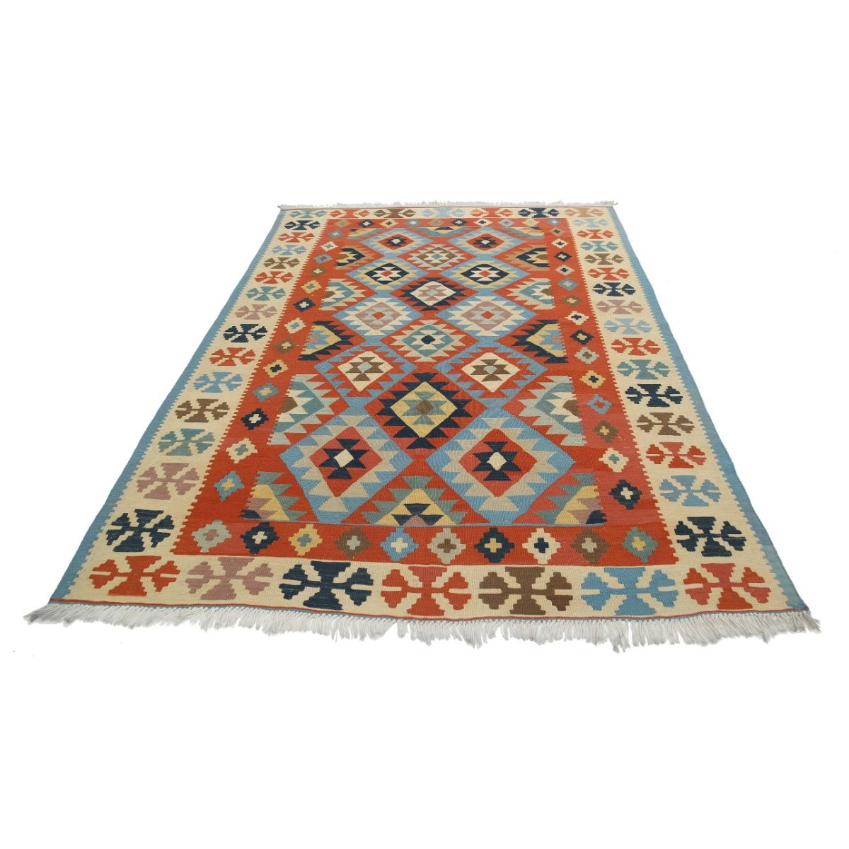 Kafkaas 6x8 Hand Woven Washable Wool Rug - Colorful