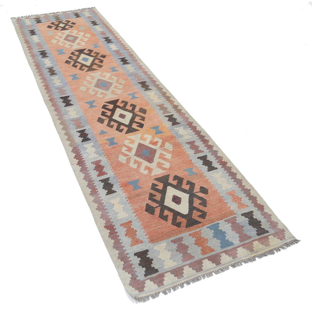 Kafkaas 3x10 Hand Woven Washable Wool Runner - Colorful