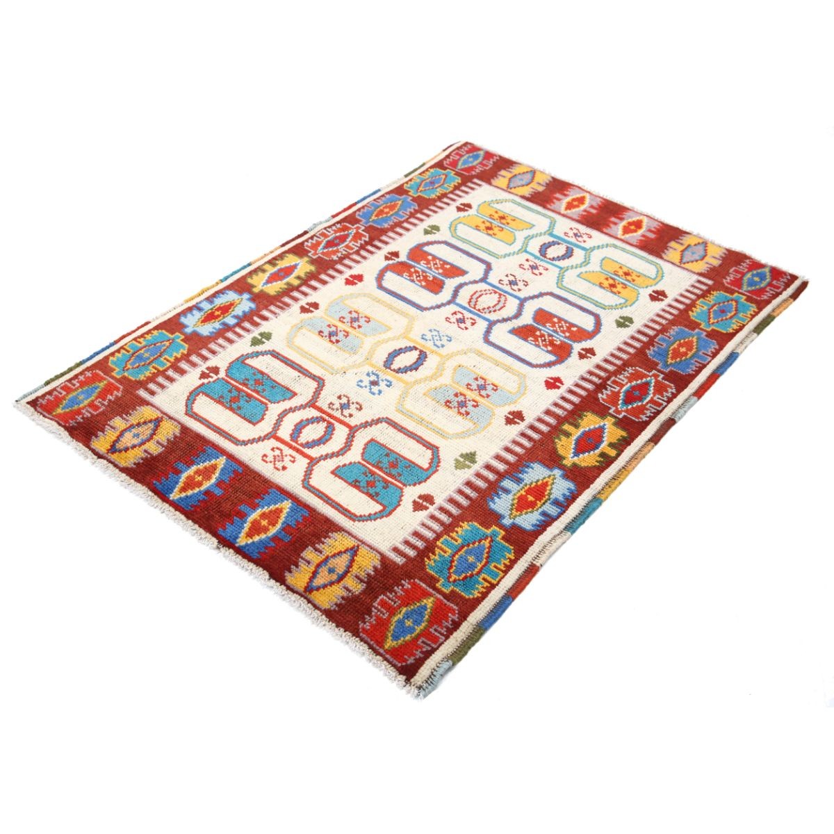 Revival 3x5 Handmade Double Knotted Washable Wool Rug - Colorful