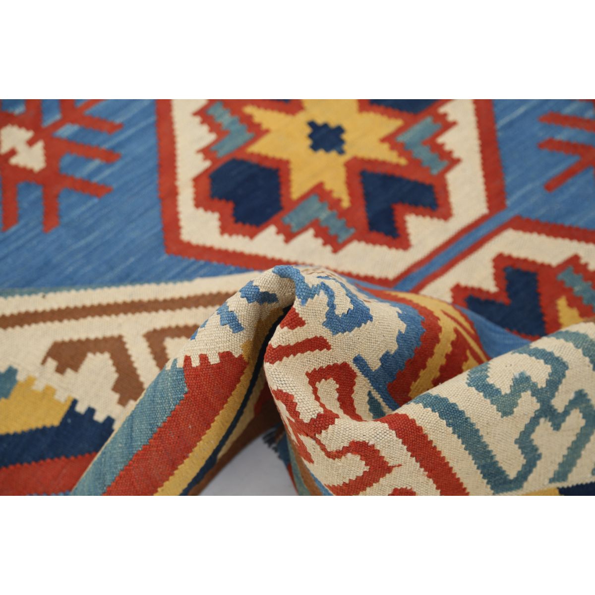 Kafkaas 5x7 Hand Woven Washable Wool Rug - Colorful