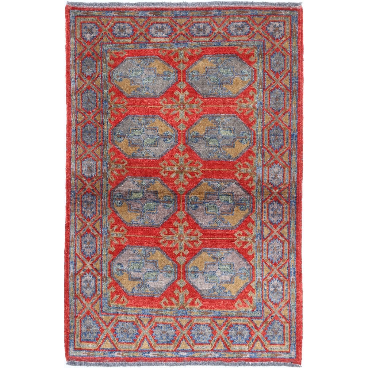 Revival 3x4 Handmade Double Knotted Washable Wool Rug - Colorful