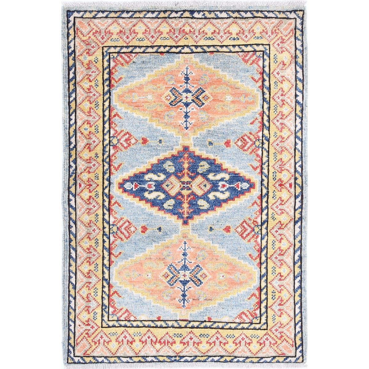 Revival 2x3 Handmade Double Knotted Washable Wool Rug - Colorful