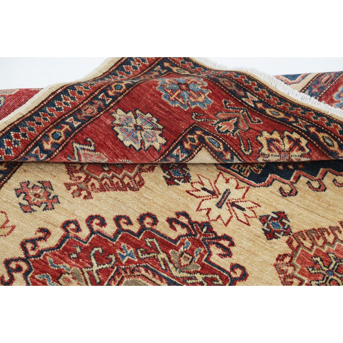 Kazak 4x6 Handmade Double Knotted Washable Wool Rug - Colorful