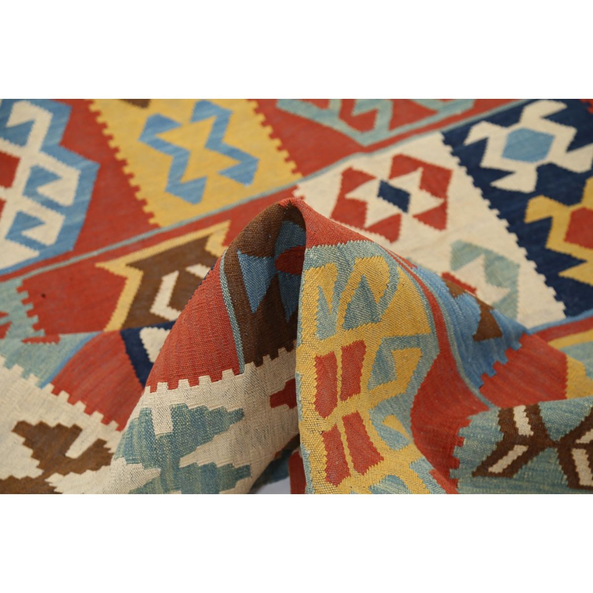 Kafkaas 5x7 Hand Woven Washable Wool Rug - Colorful