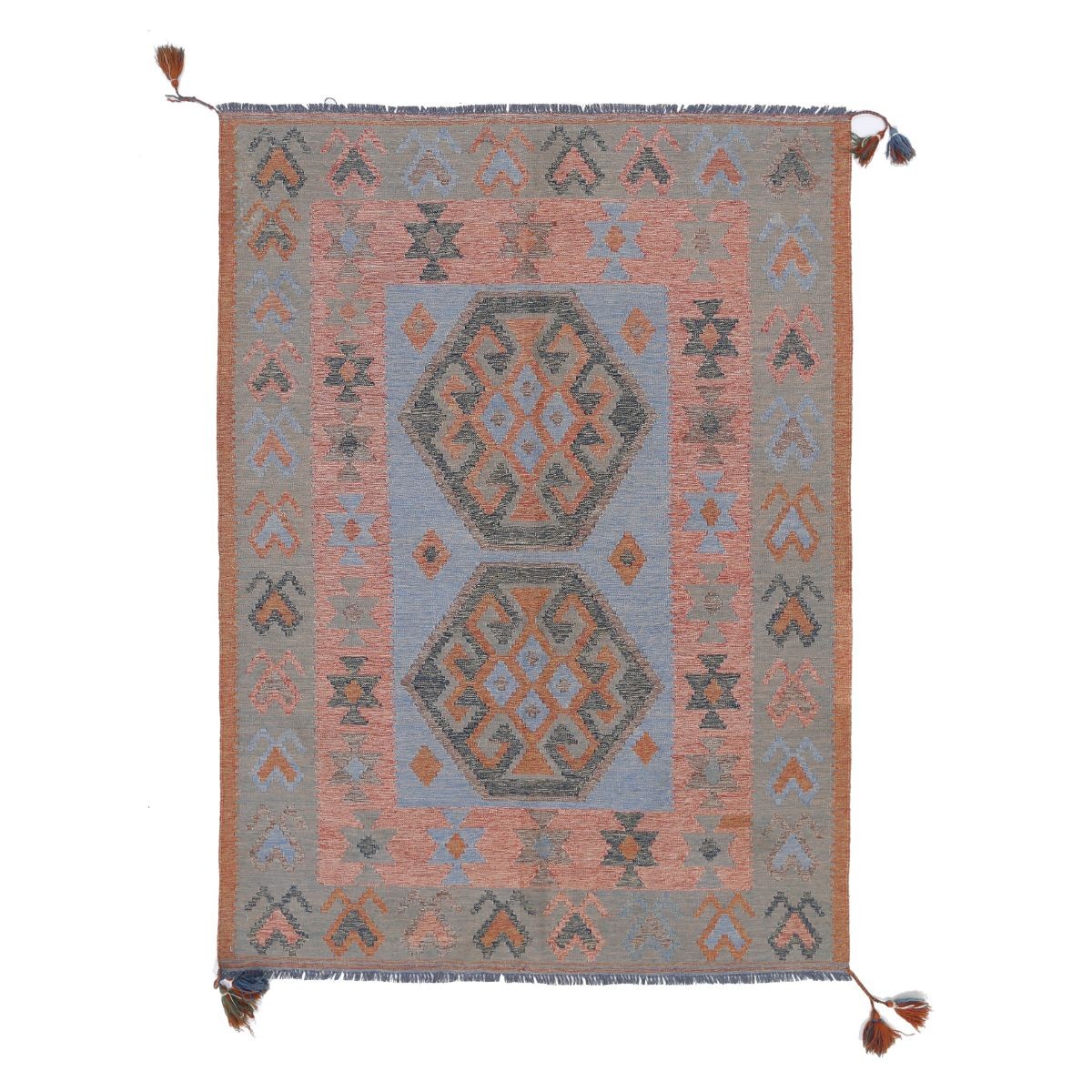 Kafkaas 5x7 Hand Woven Washable Wool Rug - Colorful