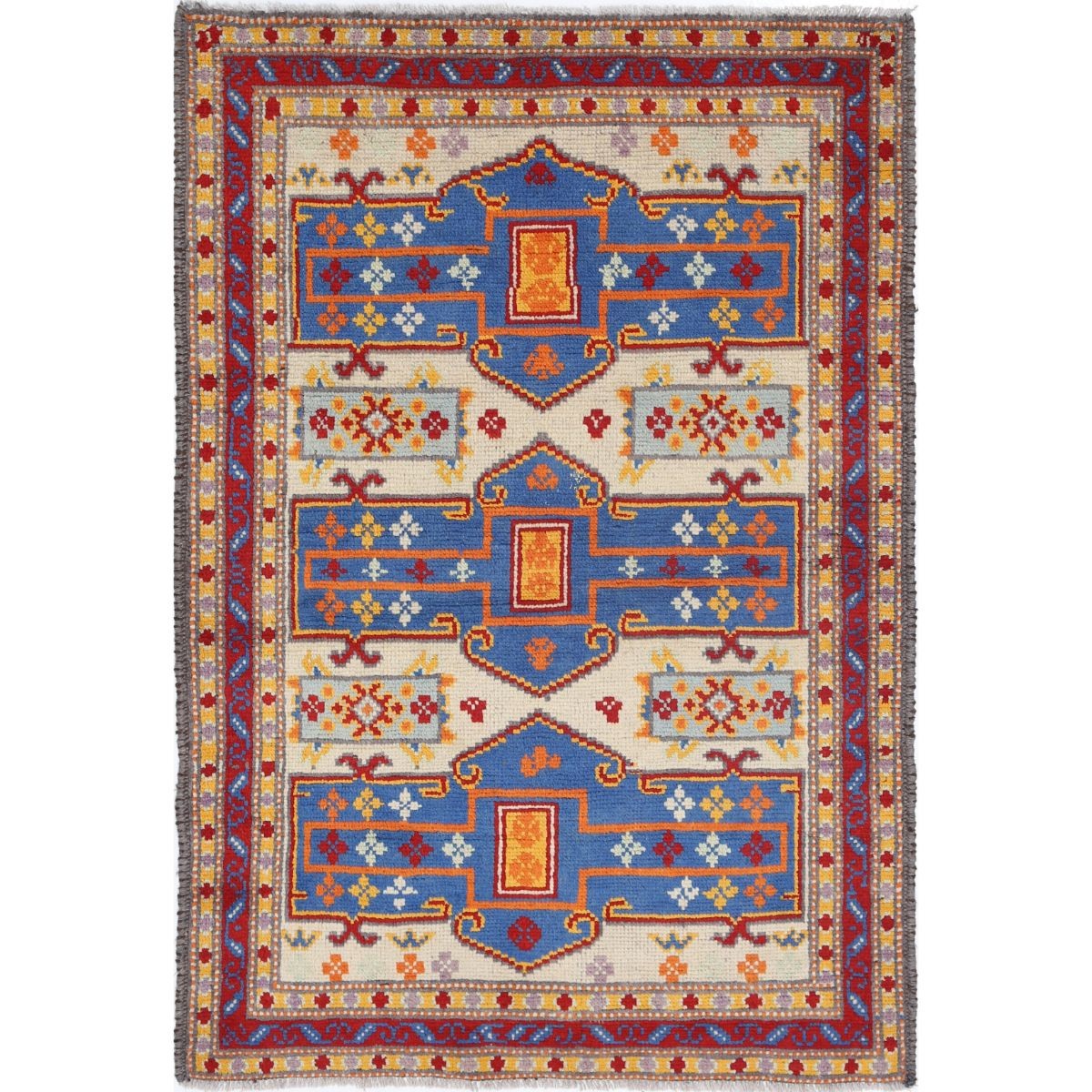 Revival 3x5 Handmade Double Knotted Washable Wool Rug - Colorful