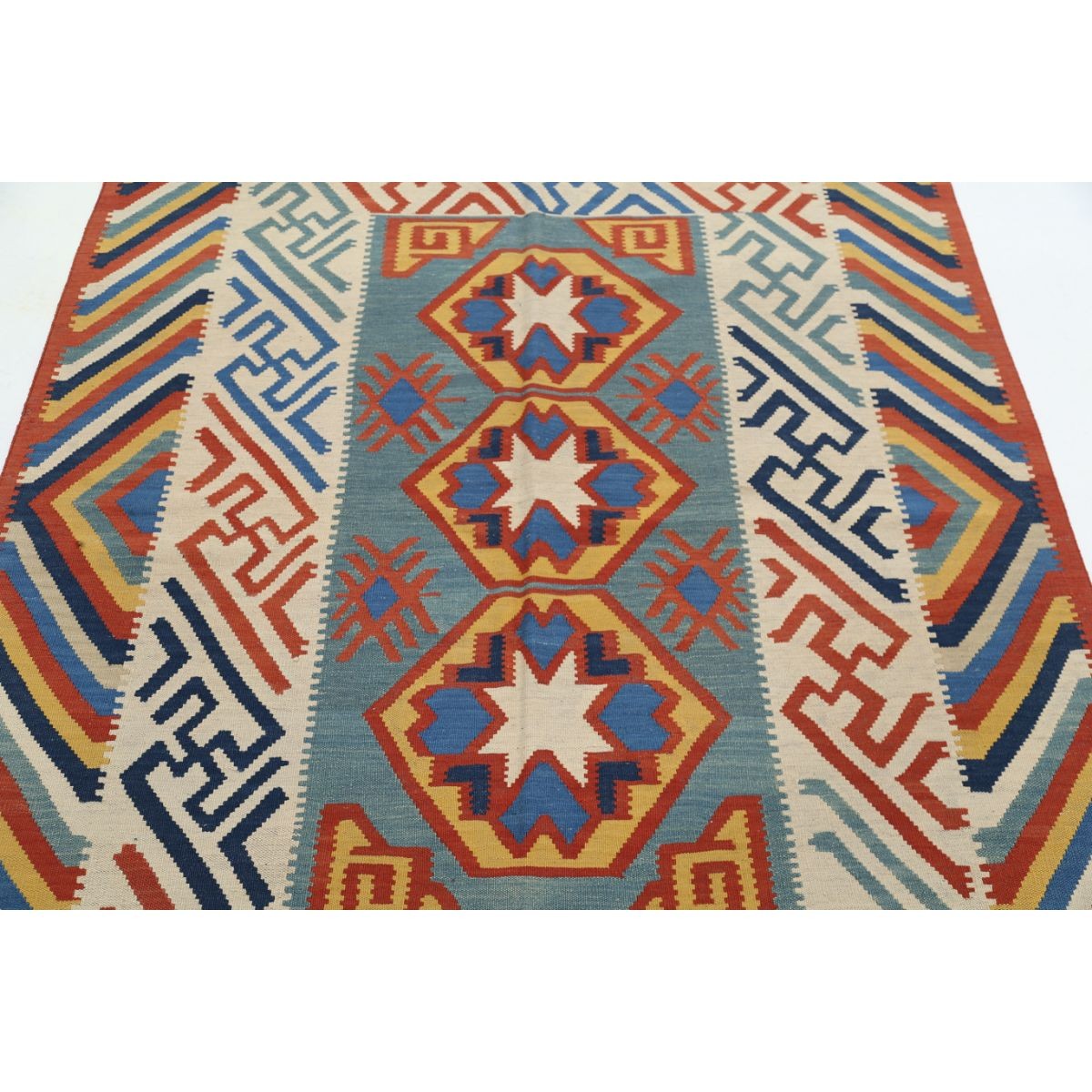 Kafkaas 5x7 Hand Woven Washable Wool Rug - Colorful