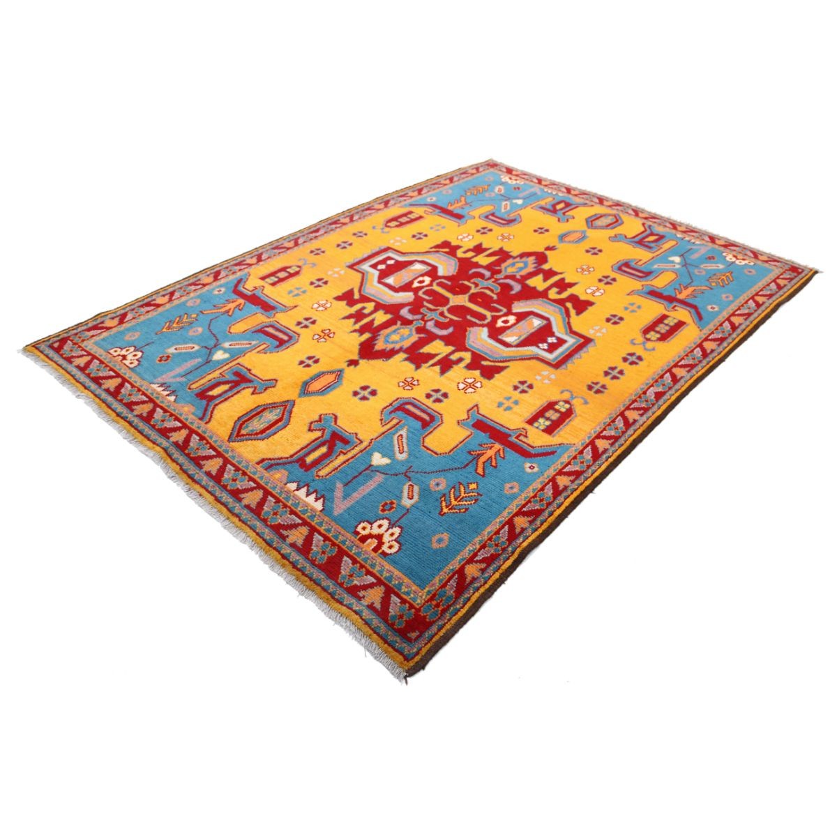 Revival 6x8 Handmade Double Knotted Washable Wool Rug - Colorful