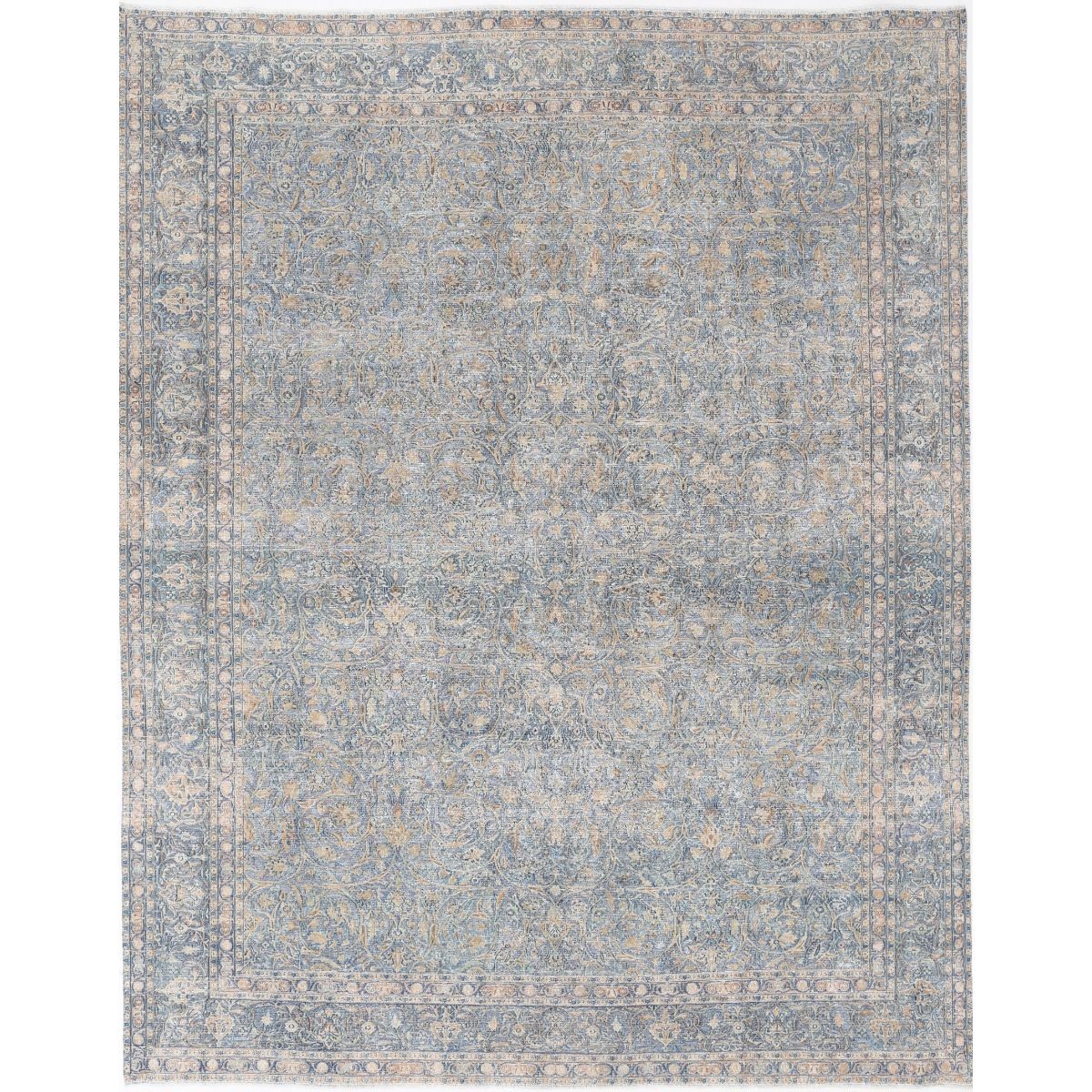 Vintage 10x13 Handmade Double Knotted Washable Wool Rug - Soft Hues
