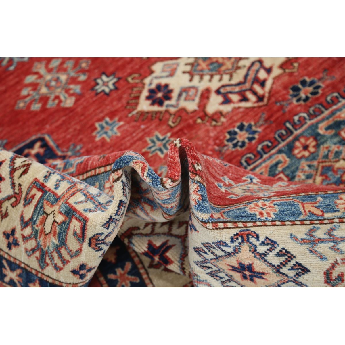 Kazak 6x8 Handmade Double Knotted Washable Wool Rug - Colorful