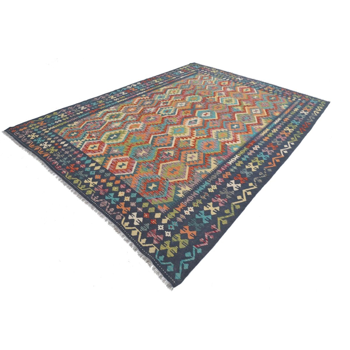 Maimana 8x11 Hand Woven Washable Wool Rug - Colorful