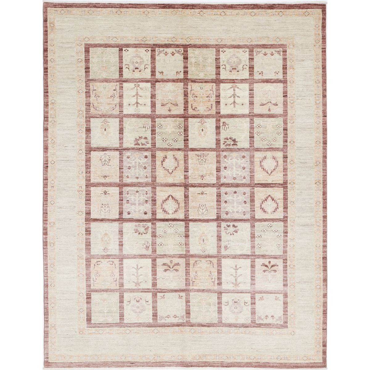 Bakhtiari 6x7 Handmade Double Knotted Washable Wool Rug - Soft Hues