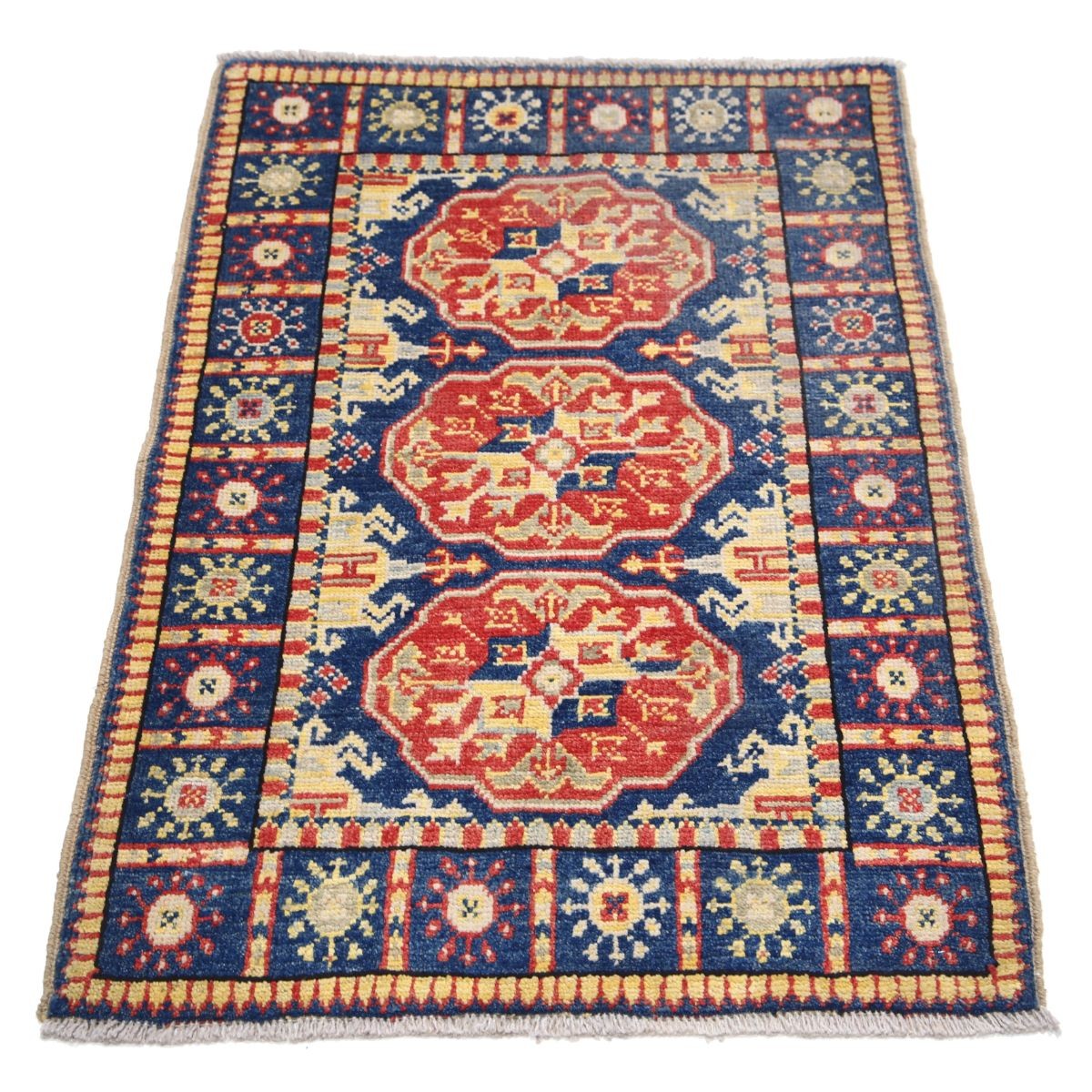 Revival 2x3 Handmade Double Knotted Washable Wool Rug - Colorful
