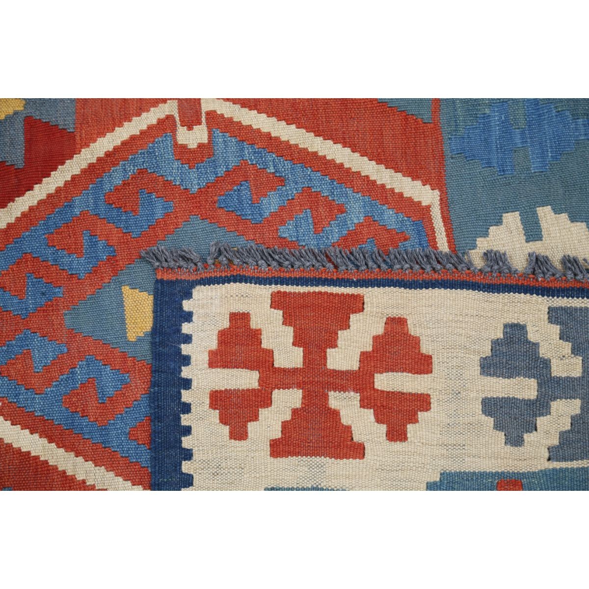 Kafkaas 5x6 Hand Woven Washable Wool Rug - Colorful