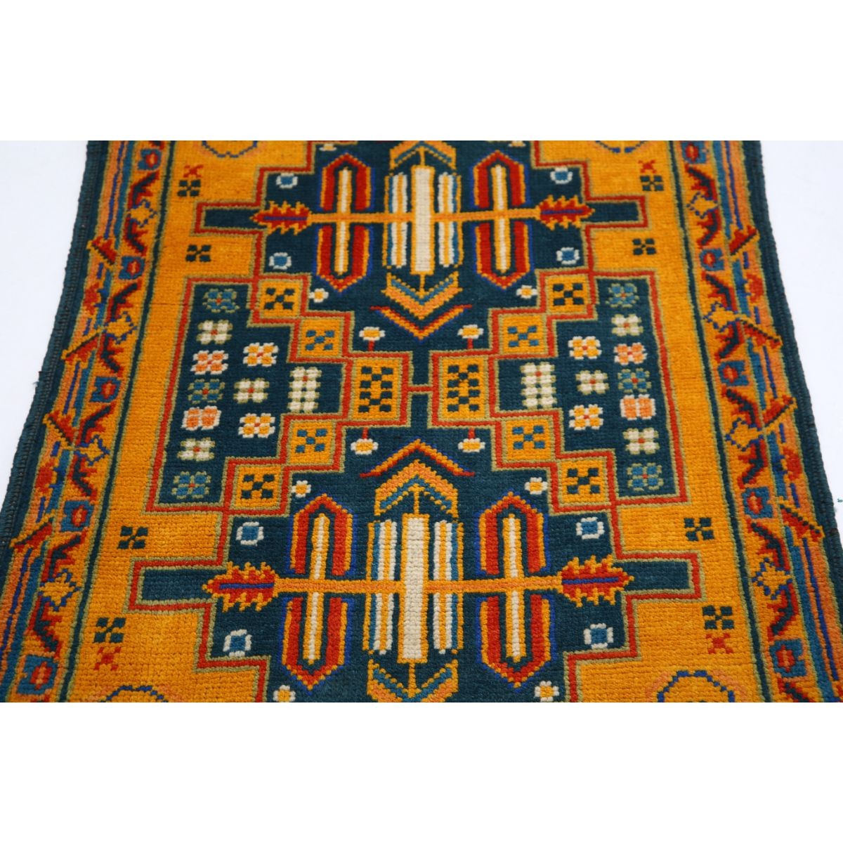 Revival 3x4 Handmade Double Knotted Washable Wool Rug - Colorful