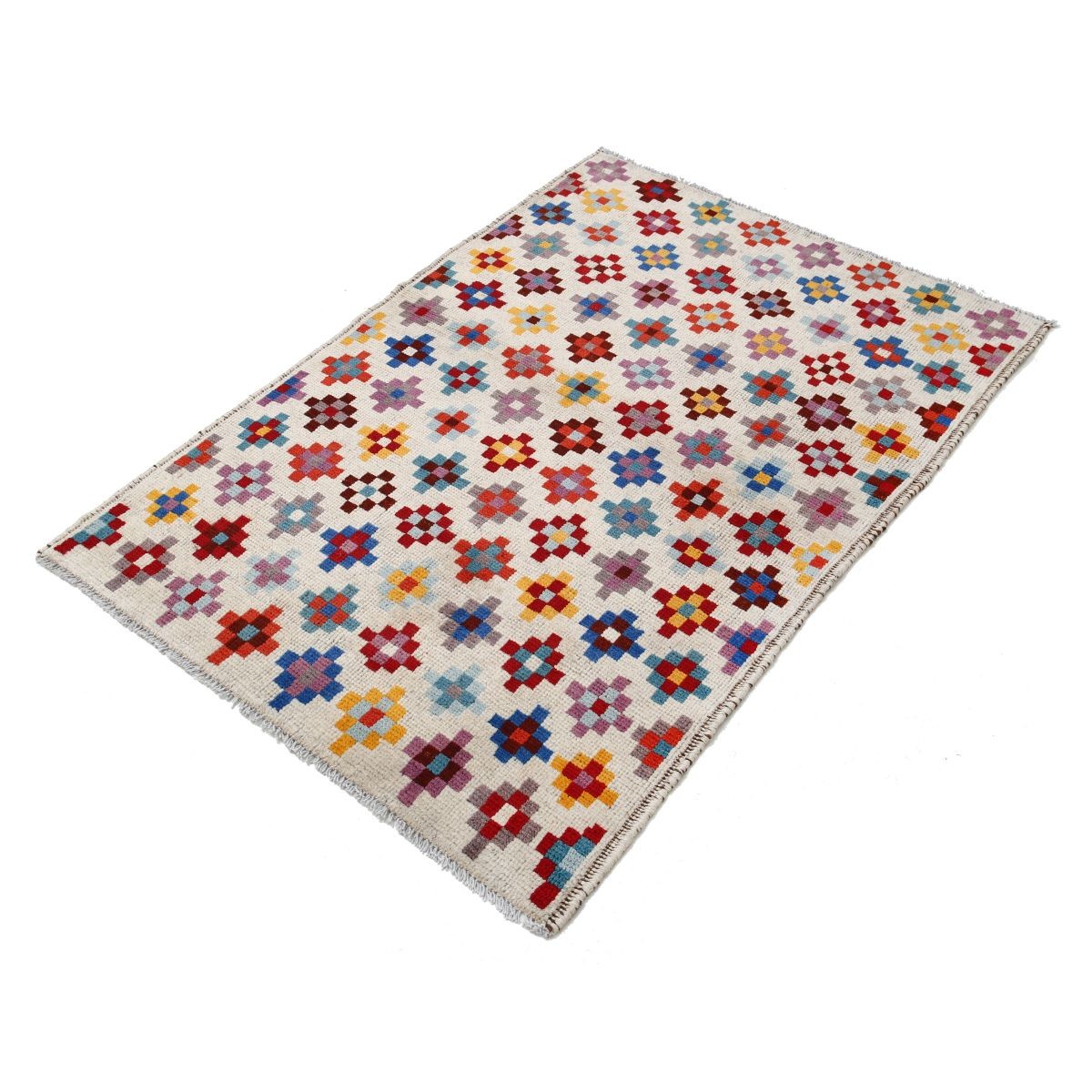 Revival 3x5 Handmade Double Knotted Washable Wool Rug - Colorful