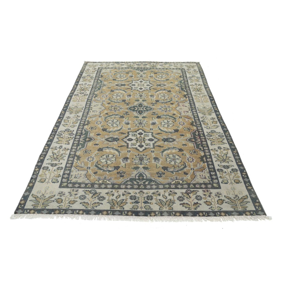 Vintage 5x8 Handmade Double Knotted Washable Wool Rug - Soft Hues