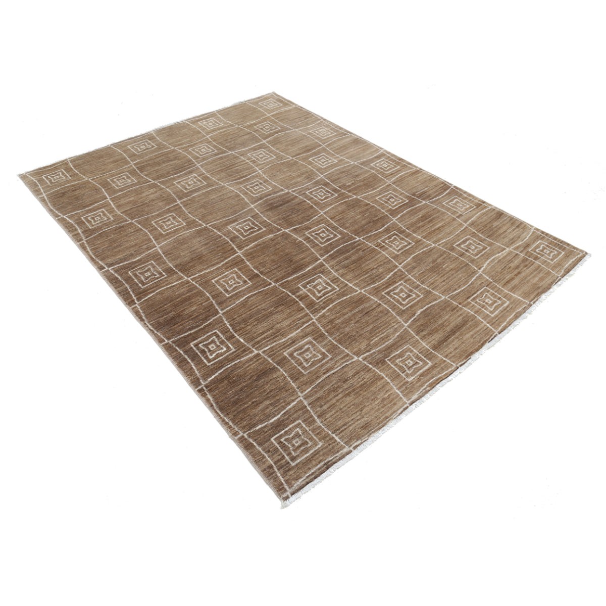 Modcar 6x7 Handmade Double Knotted Washable Wool Rug - Colorful