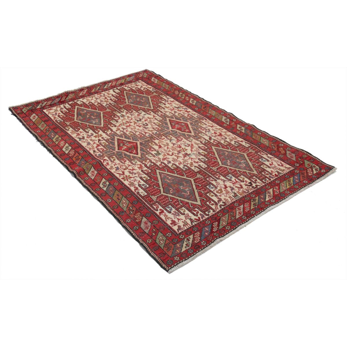 Silki 4x6 Hand Woven Washable Silk Rug - Colorful