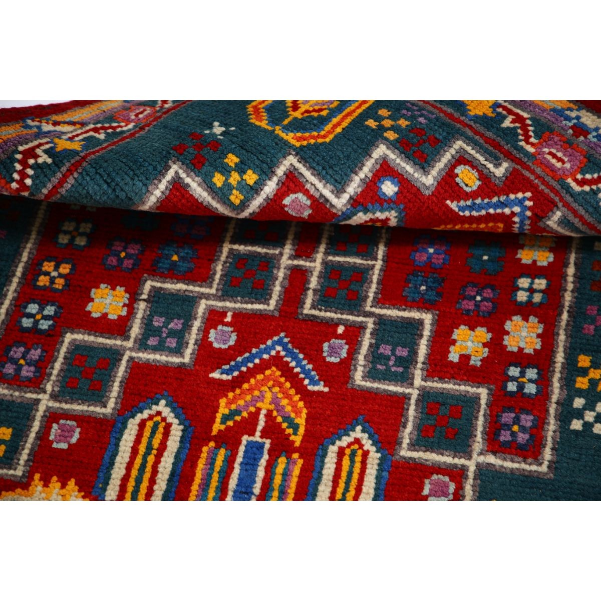 Revival 3x4 Handmade Double Knotted Washable Wool Rug - Colorful