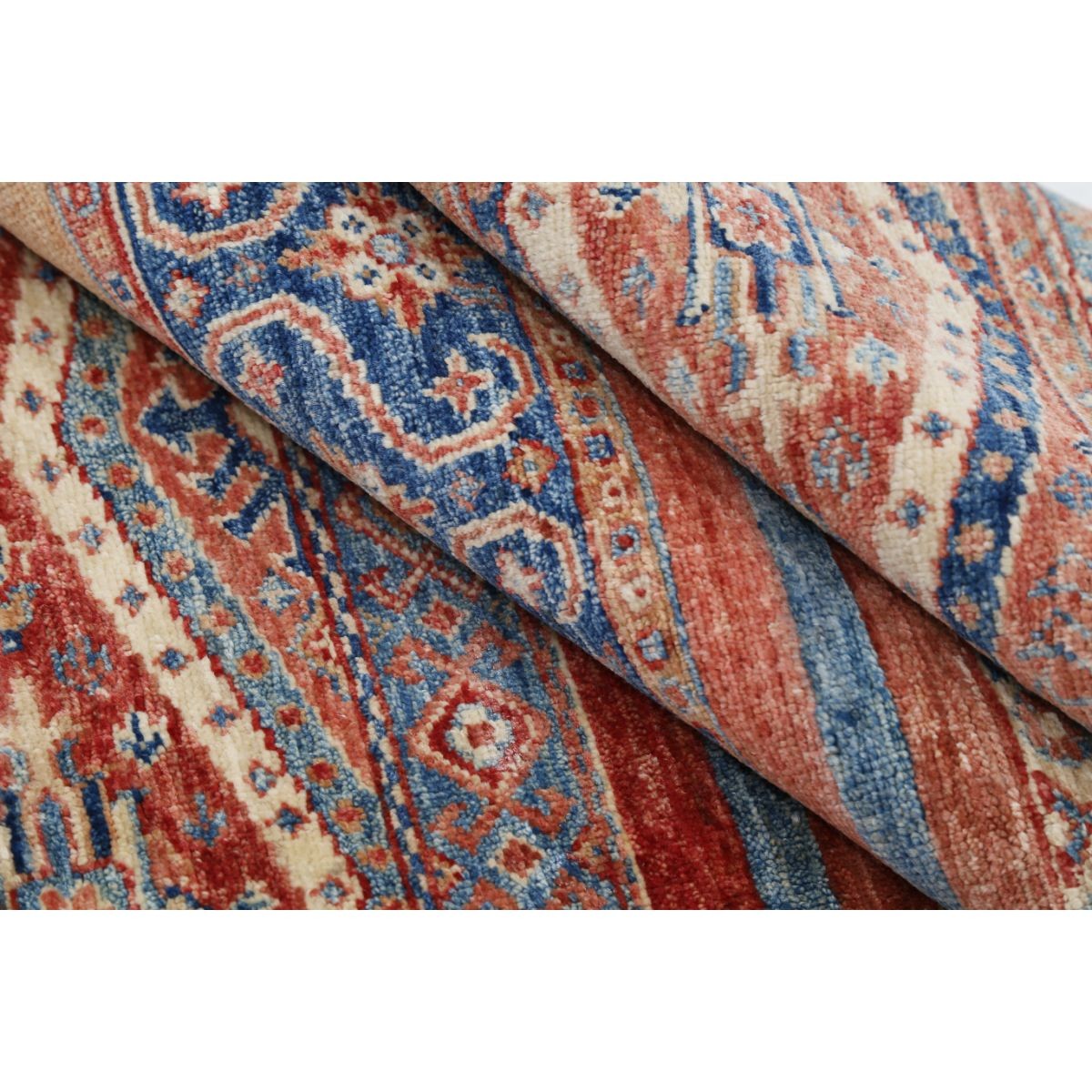 Khurjeen 6x8 Handmade Double Knotted Washable Wool Rug - Colorful