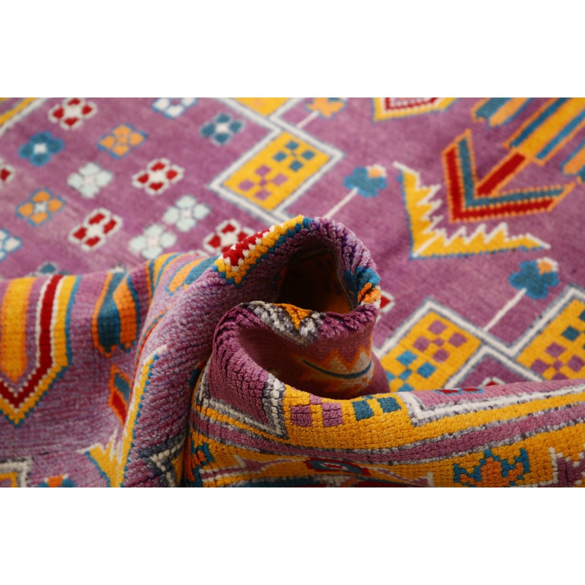 Revival 5x7 Handmade Double Knotted Washable Wool Rug - Colorful