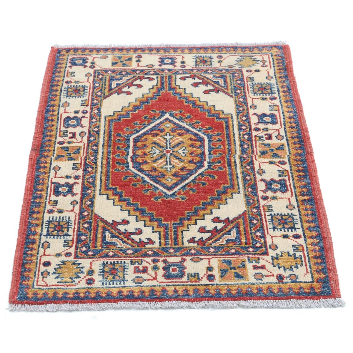 Revival 2x3 Handmade Double Knotted Washable Wool Rug - Colorful