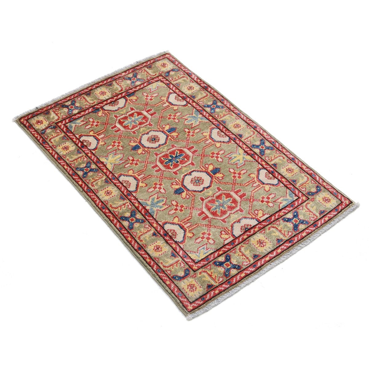 Revival 2x3 Handmade Double Knotted Washable Wool Rug - Colorful