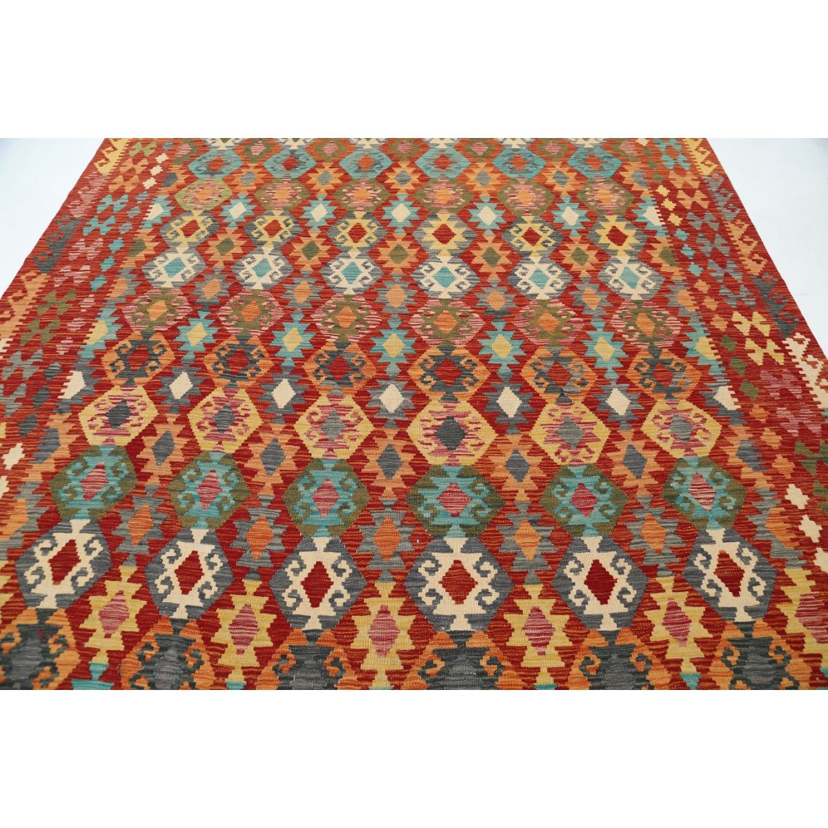 Maimana 8x11 Hand Woven Washable Wool Rug - Colorful