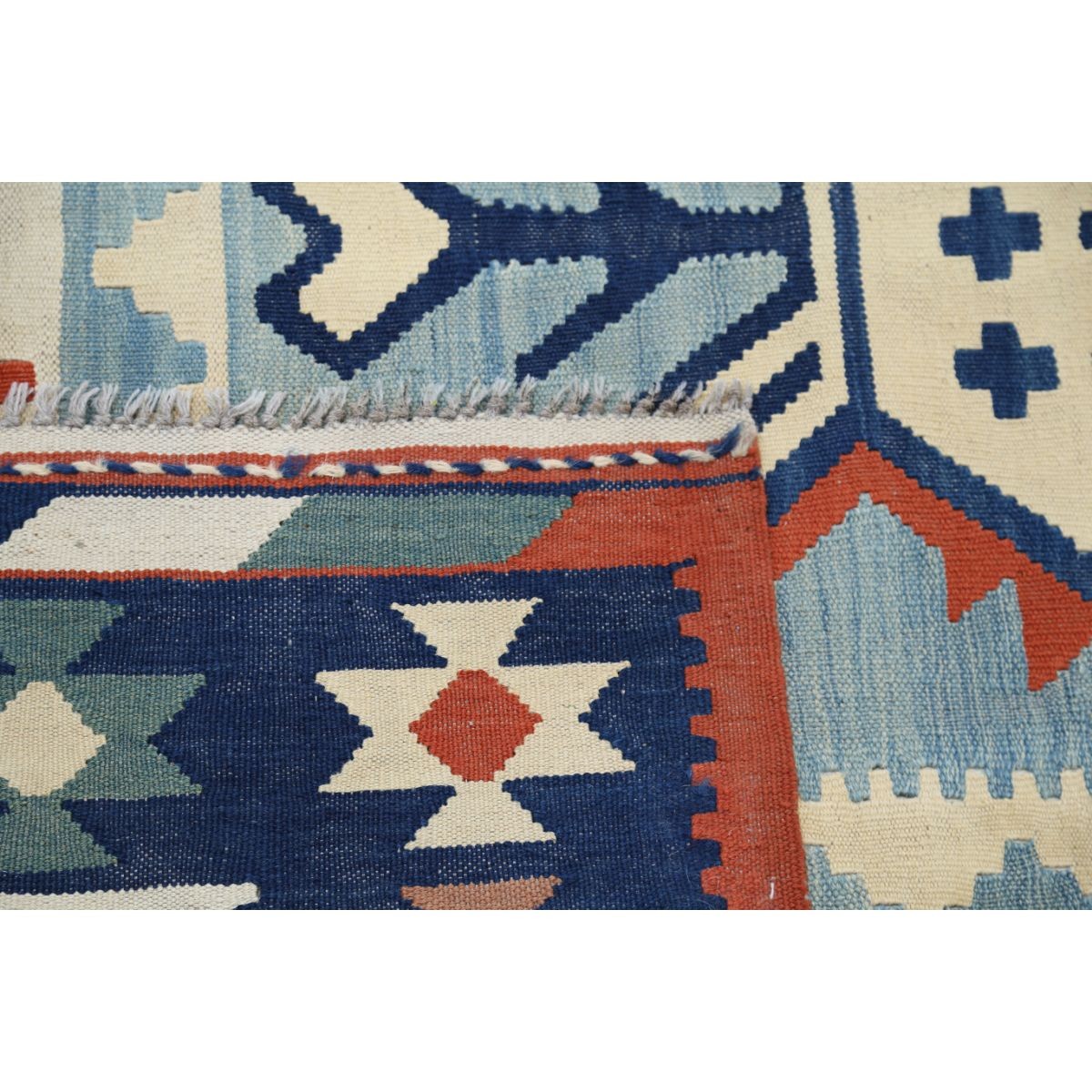 Kafkaas 7x10 Hand Woven Washable Wool Rug - Colorful