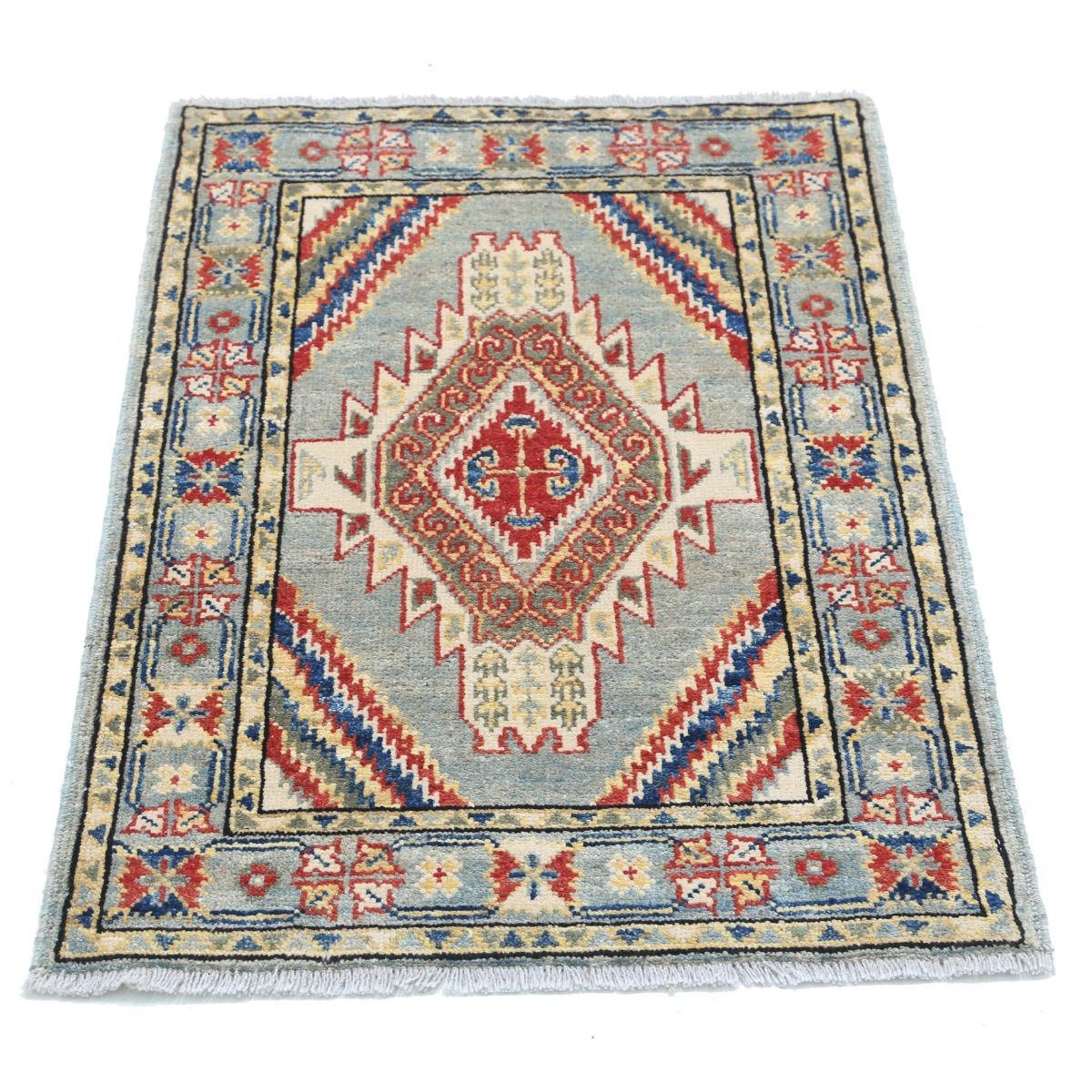 Revival 2x3 Handmade Double Knotted Washable Wool Rug - Colorful