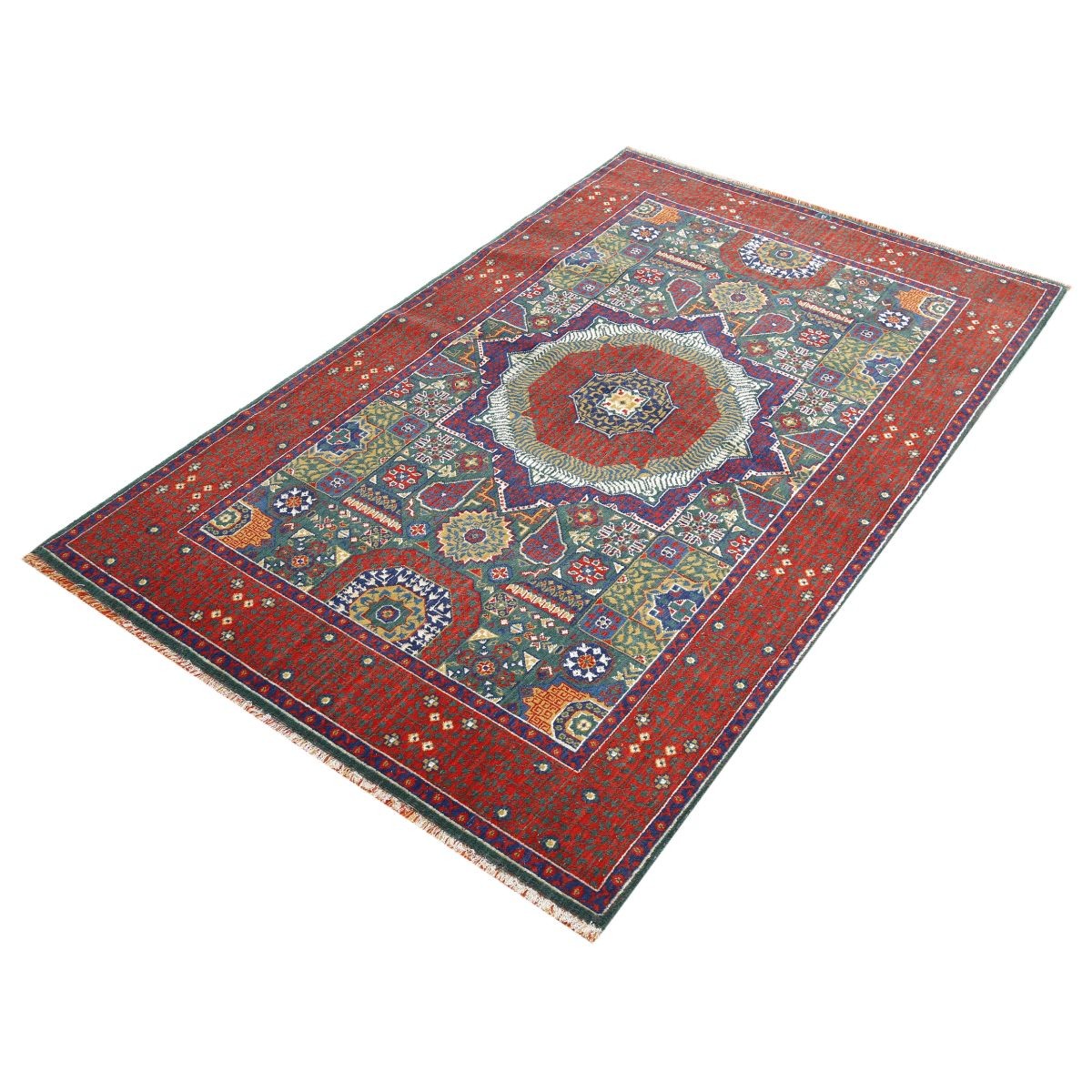 Gulshan-3'10" 4x6 Machine-Made Washable Wool Rug - Colorful